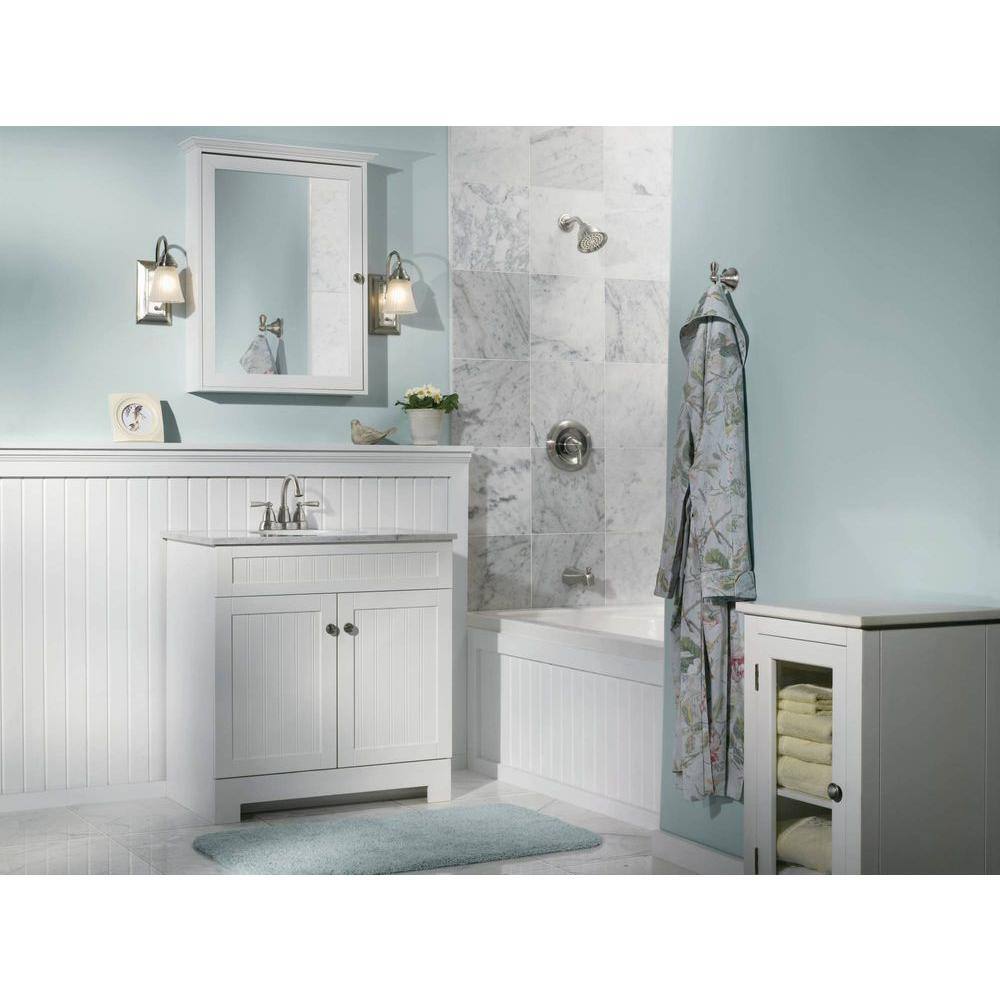 MOEN Banbury 4 in. Centerset 2-Handle High-Arc Bathroom Faucet in Spot Resist Brushed Nickel