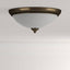 Progress Lighting Pavilion Collection 15 in. 2-Light Antique Bronze Flush Mount with Etched Watermark Glass Bowl