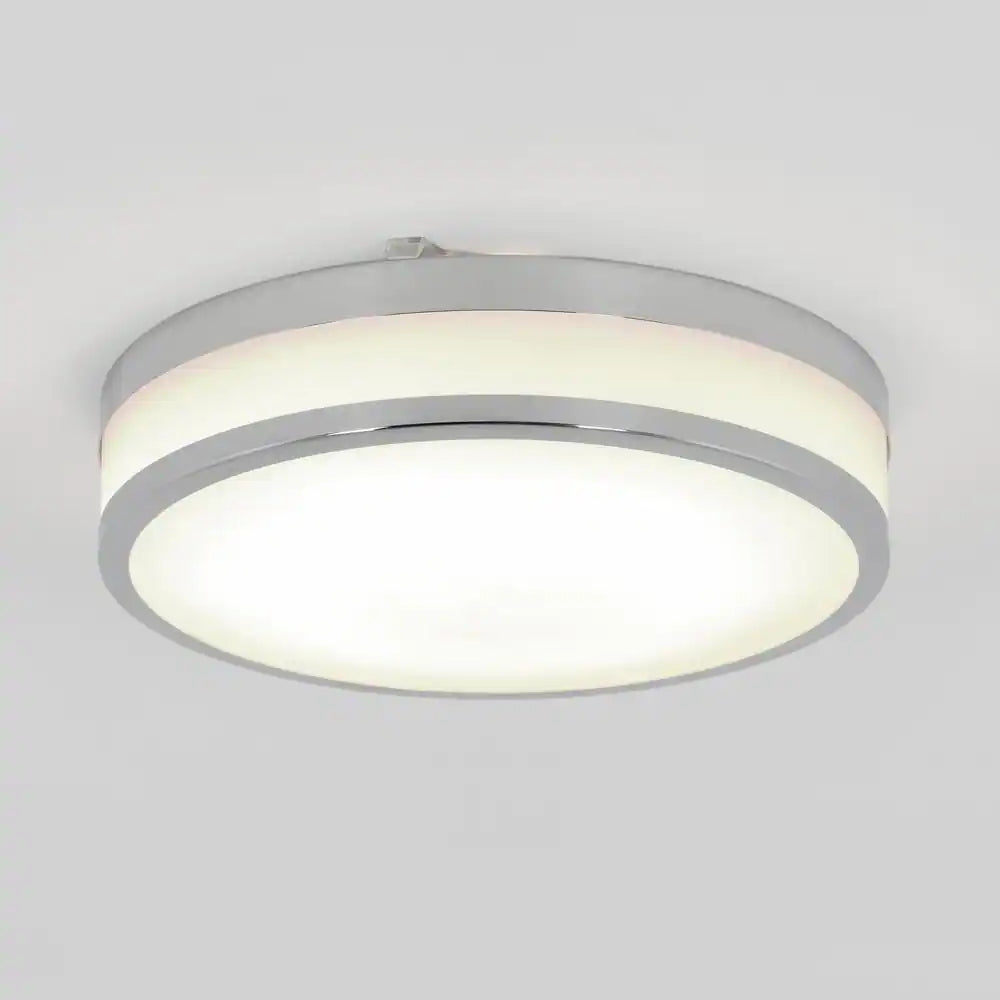 Artika Luna 12 in. 1-Light Chrome Modern Integrated LED Flush Mount Ceiling Light for Bedroom and Hallway