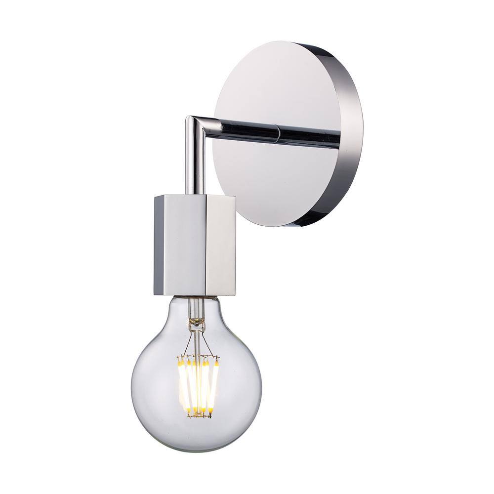 Bel Air Lighting Placerville 4.5 in. 1-Light Polished Chrome Bathroom Vanity Light Fixture with Geometric Socket