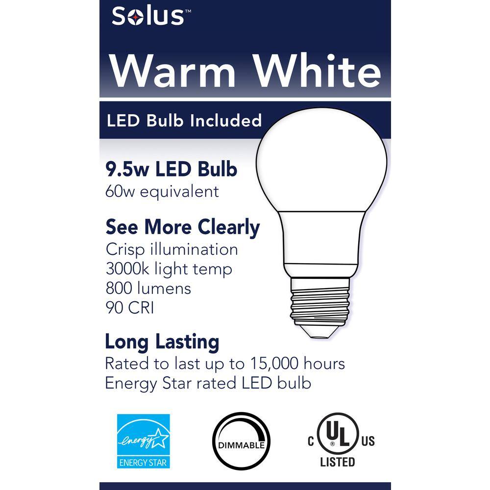 SOLUS Nautical 1-Light Black 3000K ENERGY STAR LED Outdoor Wall Mount Sconce with Eyelid & Durable Frosted Polycarbonate Lens