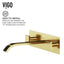 VIGO Titus Two Handle Wall Mount Bathroom Faucet in Matte Gold