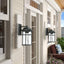 Hukoro Martin 1-Light Matte Black Outdoor Wall Lantern Sconce with Seeded Glass shade