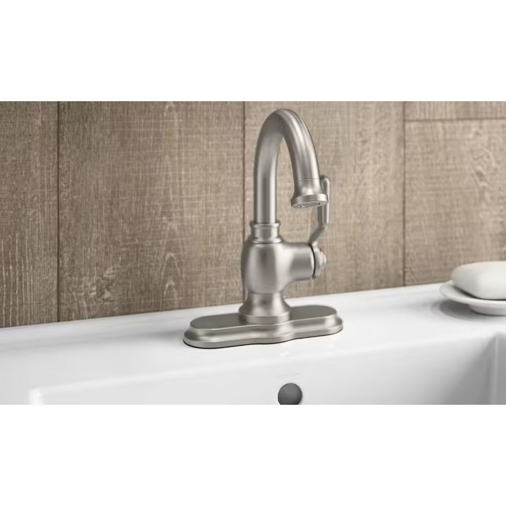 KOHLER Worth Single Hole 1-Handle Bathroom Faucet in Vibrant Brushed Nickel