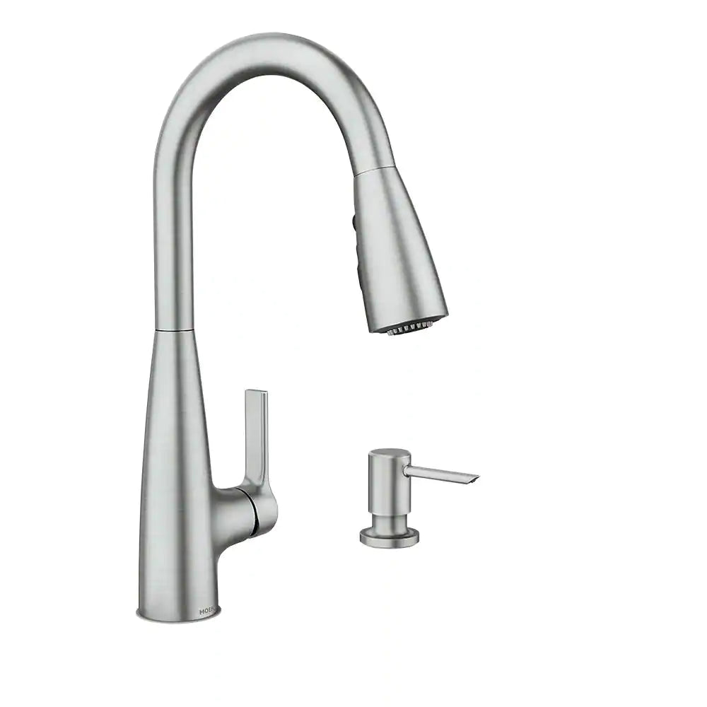 MOEN Haelyn Single-Handle Pull-Down Sprayer Kitchen Faucet with Reflex and Power Clean in Spot Resist Stainless