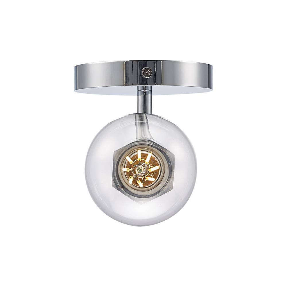 Bel Air Lighting Placerville 4.5 in. 1-Light Polished Chrome Bathroom Vanity Light Fixture with Geometric Socket