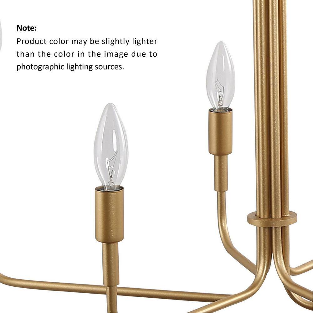 LNC Modern Light Gold Oblong Chandelier, Contemporary 6-Light Candlestick Haning Light for Living Dining Room Kitchen Island