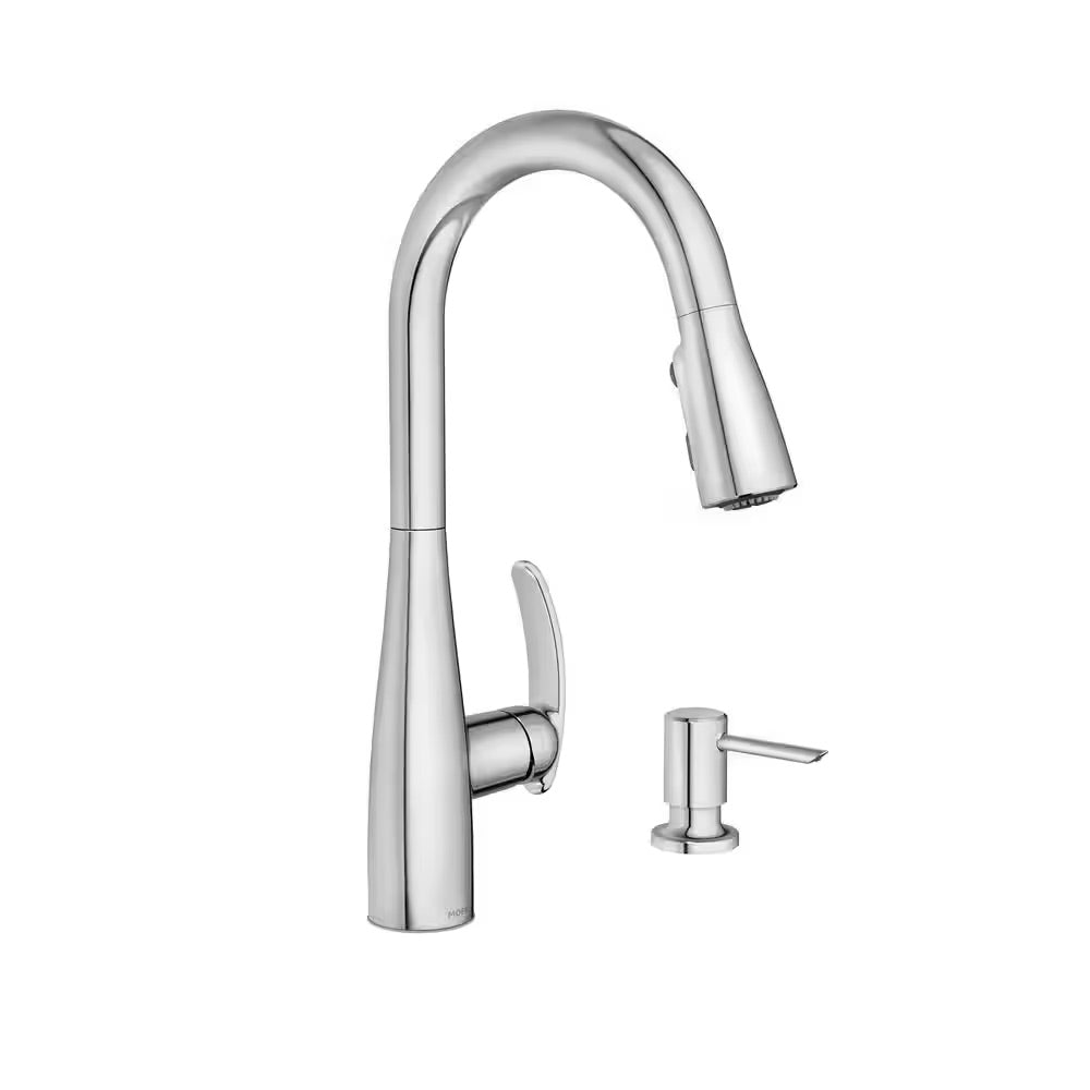 MOEN Reyes Single-Handle Pull-Down Sprayer Kitchen Faucet with Reflex and Power Clean in Chrome