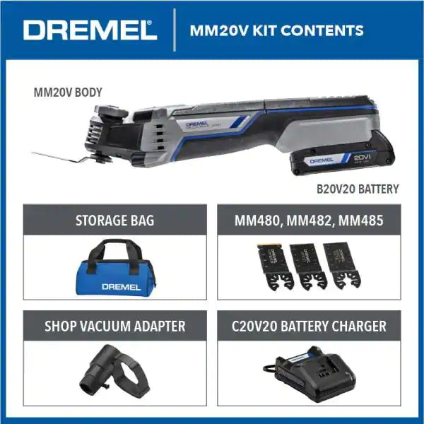 Dremel Multi-Max MM20V 20V Cordless Oscillating Tool Kit (1-battery)