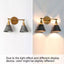 LNC Vintage Gold/Gray Modern Vanity Light with Bell/Cone Shades for Bathroom 2-Light Rustic Sconce for Gallery Wall Kitchen