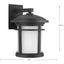 Progress Lighting Wish Collection 1-Light 12.5 in. Outdoor Textured Black LED Wall Lantern Sconce
