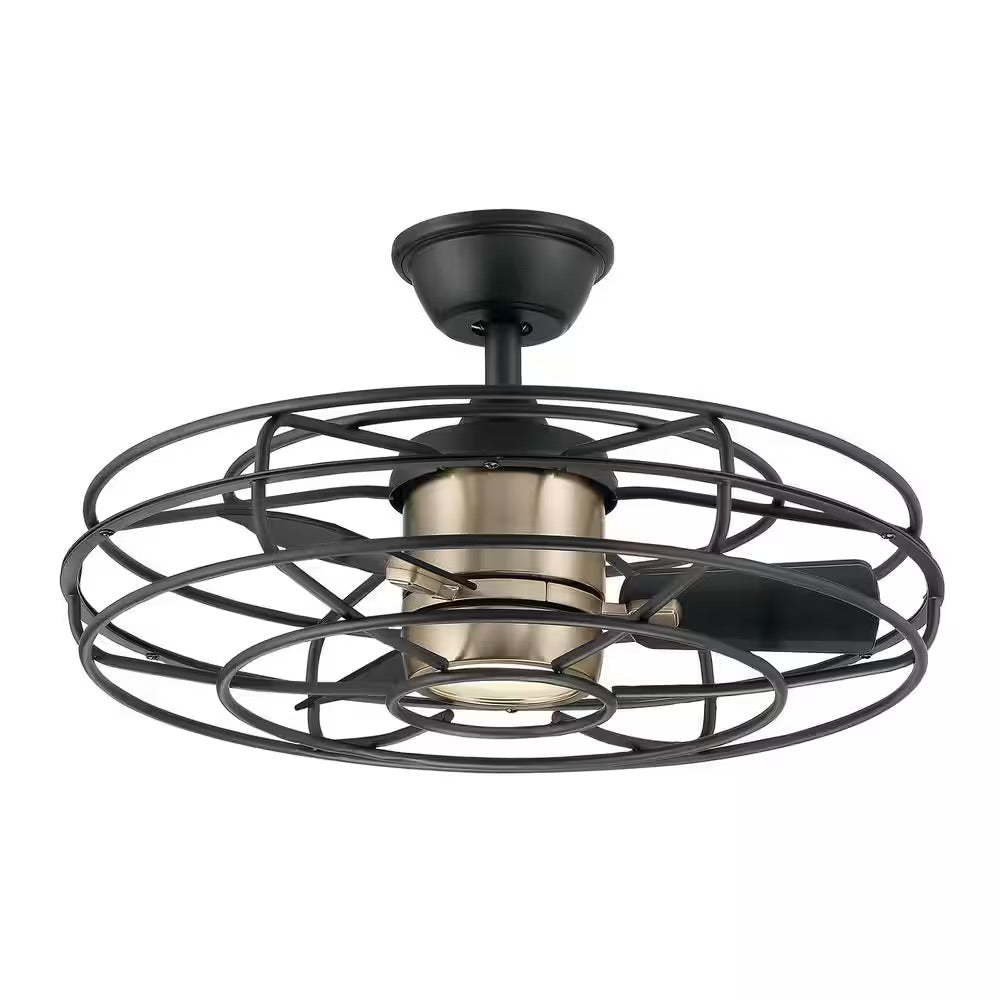 Home Decorators Collection Heritage Point 25 in. Integrated LED Indoor/Outdoor Gold Ceiling Fan with Light and Remote Control