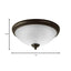 Progress Lighting Pavilion Collection 15 in. 2-Light Antique Bronze Flush Mount with Etched Watermark Glass Bowl