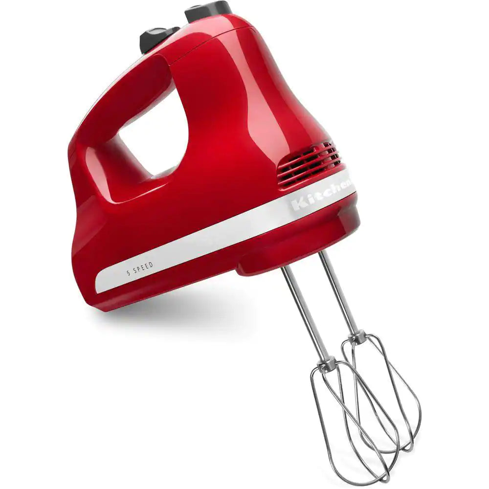 KitchenAid Ultra Power 5-Speed Empire Red Hand Mixer with 2 Stainless Steel Beaters