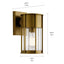 KICHLER Camillo 11 in. 1-Light Natural Brass Outdoor Light Wall Sconce Lantern with Clear Seeded Glass (1-Pack)