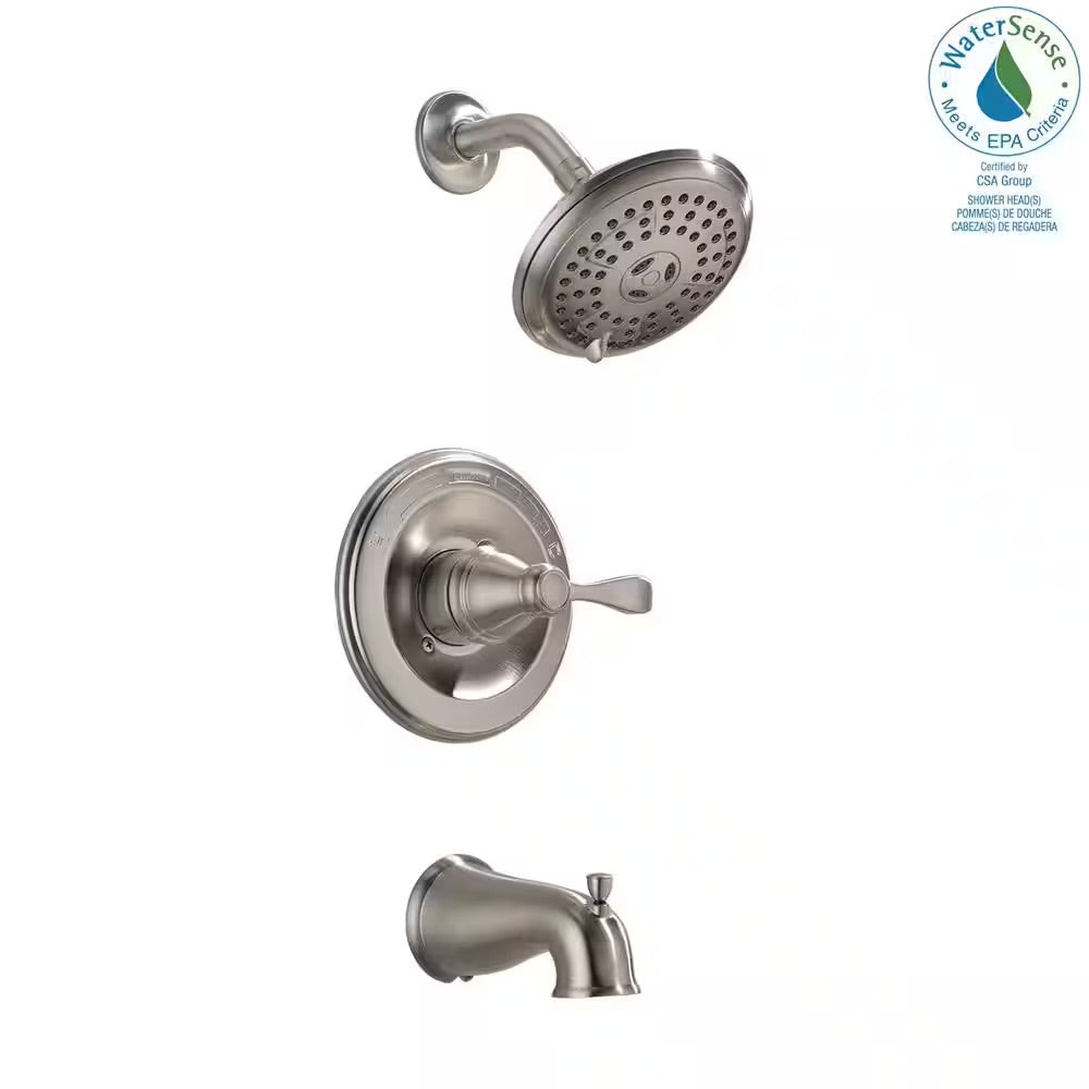 Delta Porter Single-Handle 3-Spray Tub and Shower Faucet in Brushed Nickel (Valve Included)