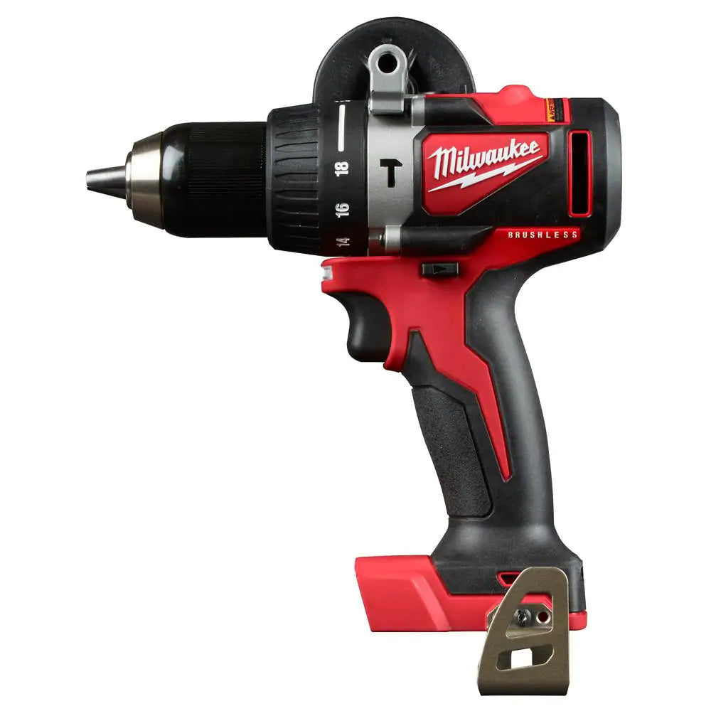 Milwaukee M18 18V Lithium-Ion Brushless Cordless 1/2 in. Compact Hammer Drill Tool Only