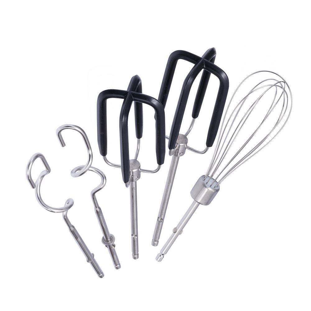 Hamilton Beach Professional 7-Speed Silver Hand Mixer with SoftScrape Beaters, Whisk, Dough Hooks and Snap-On Storage Case