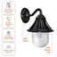 Gama Sonic Orion 1-Light Black Solar LED Outdoor Wall Sconce with Morph Technology and GS Warm White LED Bulb