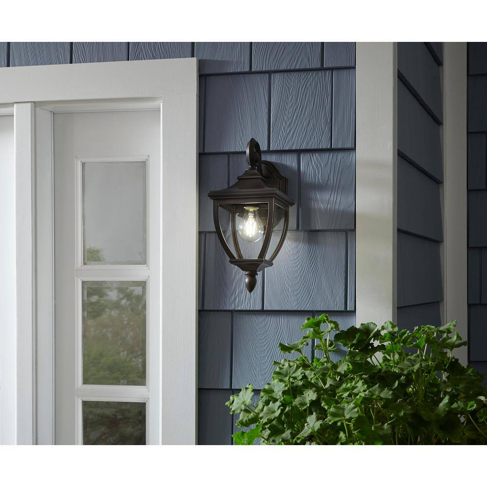 Home Decorators Collection 1-Light Oil-Rubbed Bronze Outdoor 6.5 in. Wall Lantern Sconce with Clear Glass