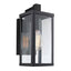Bel Air Lighting Oxford 12.5 in. 1-Light Black Modern Outdoor Wall Light Sconce Lantern with Clear Glass