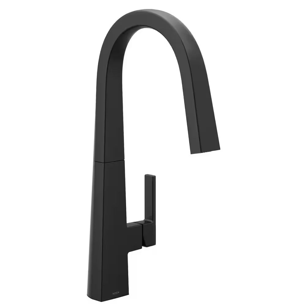 MOEN Nio Single-Handle Pull-Down Sprayer Kitchen Faucet with Reflex and Power Clean in Matte Black