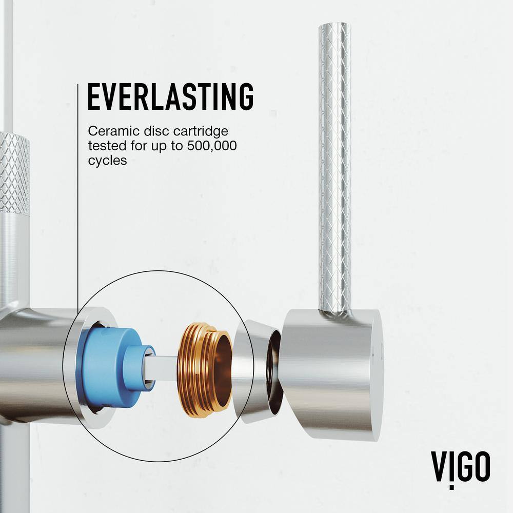 VIGO Bristol Single Handle Pull-Down Sprayer Kitchen Faucet in Stainless Steel