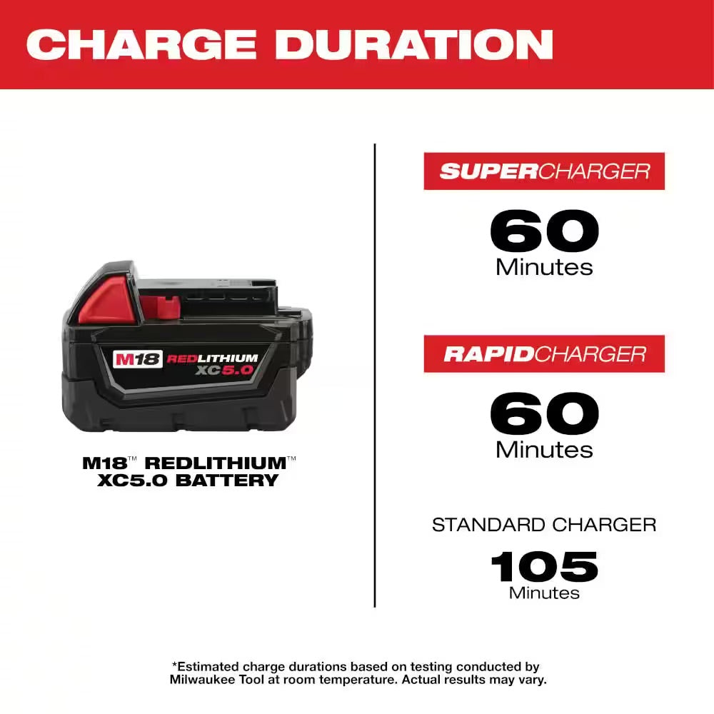 Milwaukee M18 18-Volt 5.0 Ah Lithium-Ion XC Extended Capacity Battery Pack