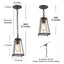 LNC Asaf 1-Light Oil-Rubbed Bronze Mini Lantern Pendant Light with Seeded Glass Shade