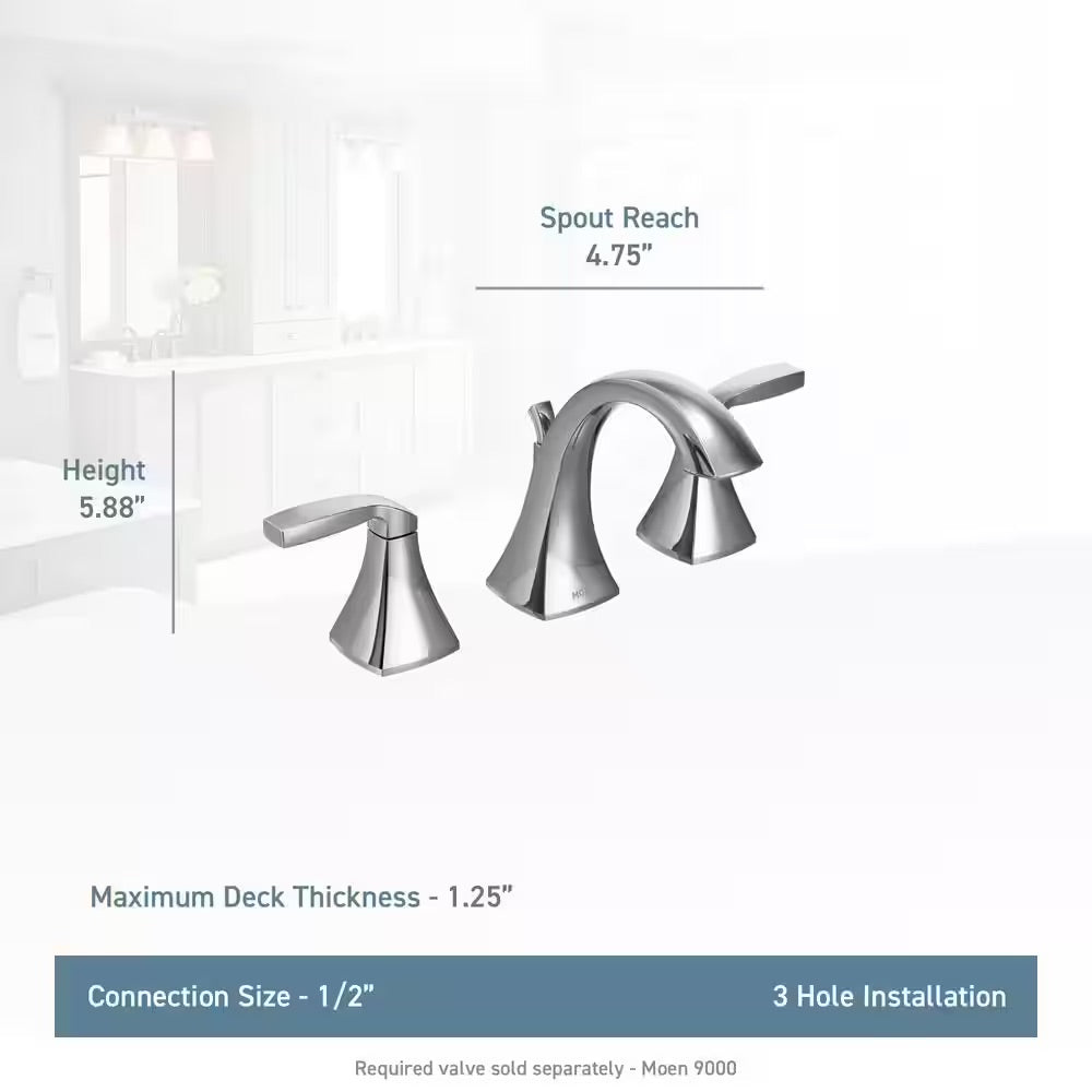 MOEN Voss 8 in. Widespread 2-Handle High-Arc Bathroom Faucet Trim Kit in Oil Rubbed Bronze (Valve Not Included)