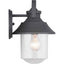 Progress Lighting Lakelynn 1-Light 9 in. Textured Black Outdoor Wall Lantern with Clear Seeded Glass
