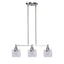 Hampton Bay Oron 3-Light Brushed Nickel Linear Island Pendant Hanging Light, Kitchen Lighting with Clear Glass Shades