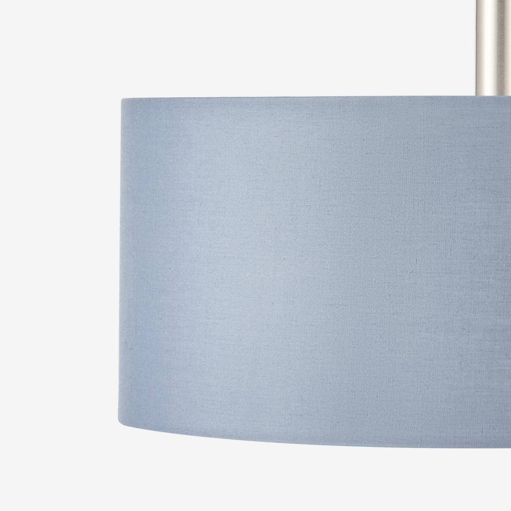 Merra 13 in. 2-Light Brushed Nickel Semi-Flush Mount Light with Gray Fabric Shade