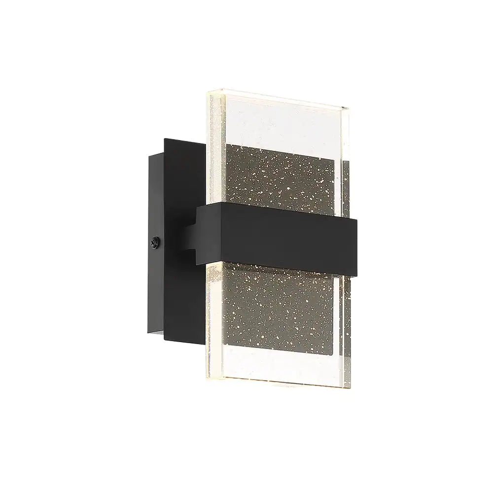 Home Decorators Collection Alberson 2-Light Matte Black LED Indoor Wall Sconce Bubble Glass
