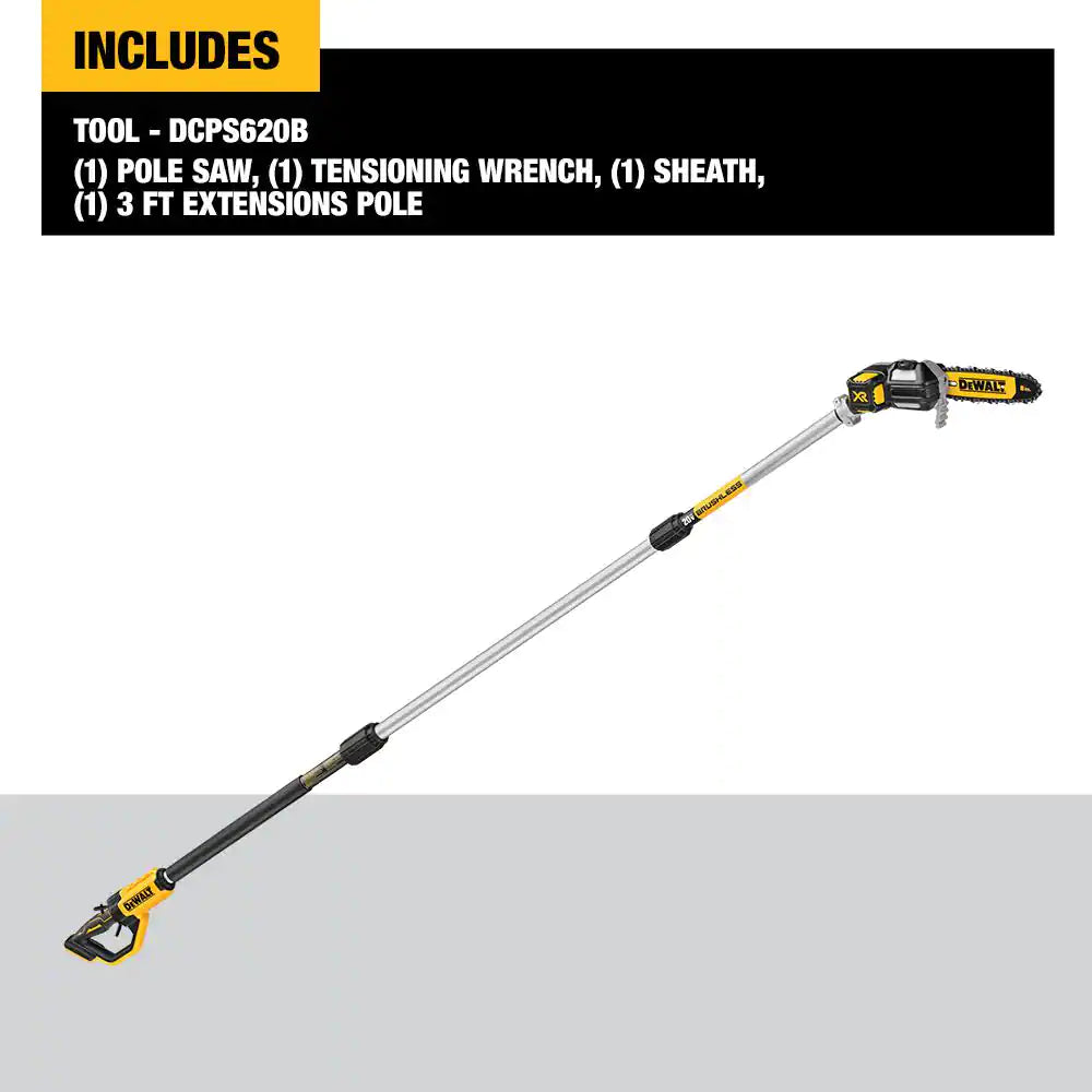 DEWALT 20V MAX 8in. Cordless Battery Powered Pole Saw, Tool Only