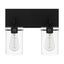Hampton Bay Regan 12.75 in. 2-Light Matte Black Bathroom Vanity Light with Clear Glass Shades