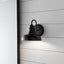 Hampton Bay Elmcroft 7.63 in. 1-Light Matte Black Modern Farmhouse Wall Mount Sconce Light with Metal Shade