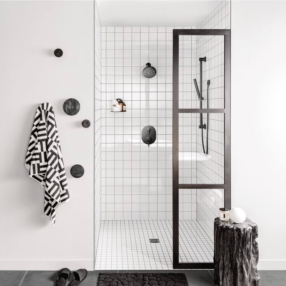 MOEN Align M-CORE 3-Series 2-Handle Shower Trim Kit with Integrated Transfer Valve in Matte Black (Valve Not Included)