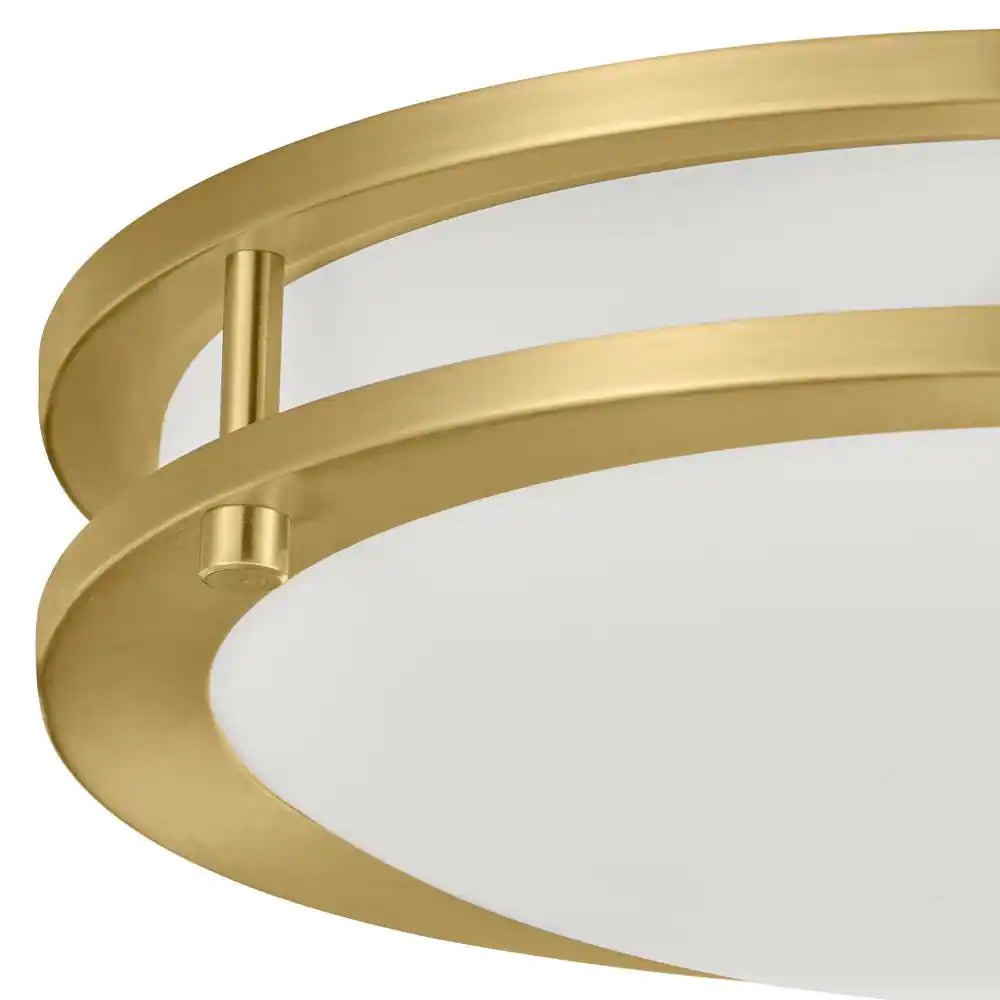 Hampton Bay Flaxmere 12 In Brushed Gold Dimmable Led Flush Mount Klimdi