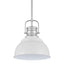 Home Decorators Collection Shelston 10 in. 1-Light White and Chrome Farmhouse Hanging Kitchen Pendant Light with Metal Shade