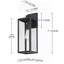 Hukoro 17 in. H 1-Light Matte Black Hardwired Outdoor Wall Lantern Sconce