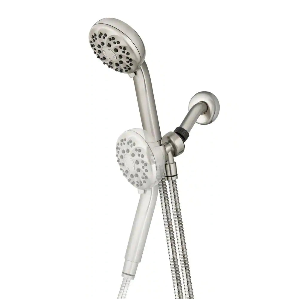 Waterpik Height Select 7-Spray Patterns with 1.8 GPM 4 in. Height Select Wall Mount Handheld Shower Head in Brushed Nickel