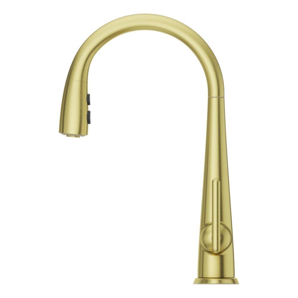 Pfister Lita Single-Handle Pull-Down Sprayer Kitchen Faucet in Brushed Gold