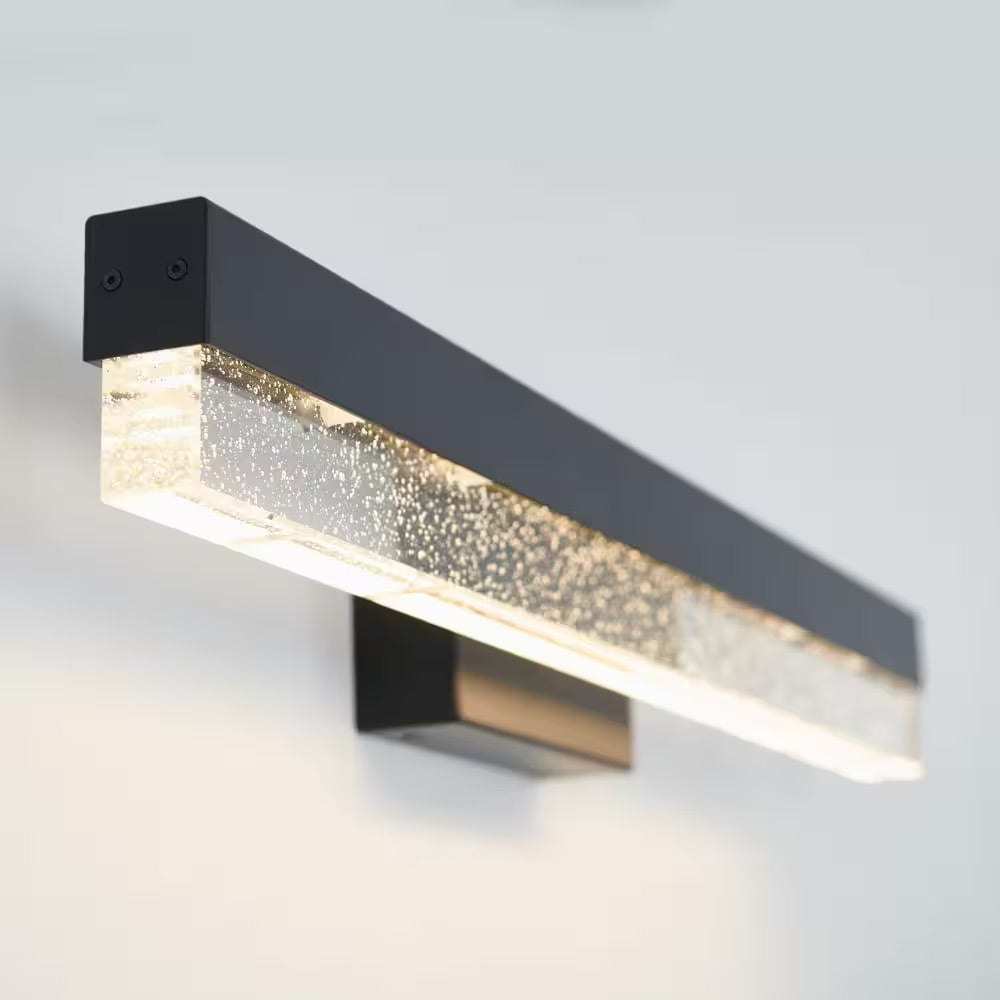Artika Bubble 27 in. 1-Light Integrated LED Matte Black Modern Vanity Light Wall Fixture for Bathroom Mirror with Bubble Finish