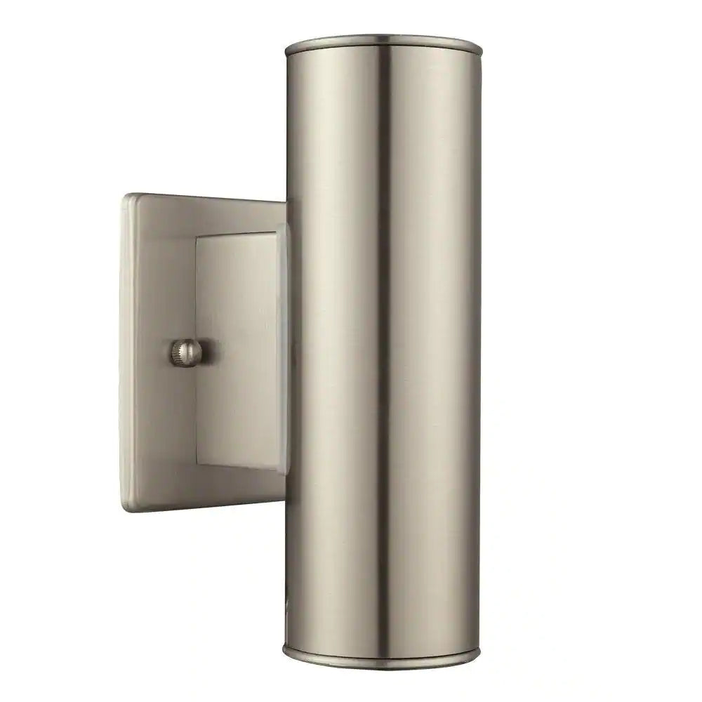 Home Decorators Collection Riga 2-Light Stainless Steel LED Outdoor Wall Sconce