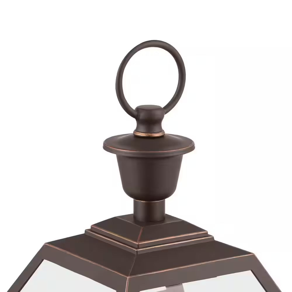 Home Decorators Collection Glenneyre 8-5/8 in. W 2-Light Oil-Rubbed Bronze French Quarter Gas Style Outdoor Post with Clear Glass