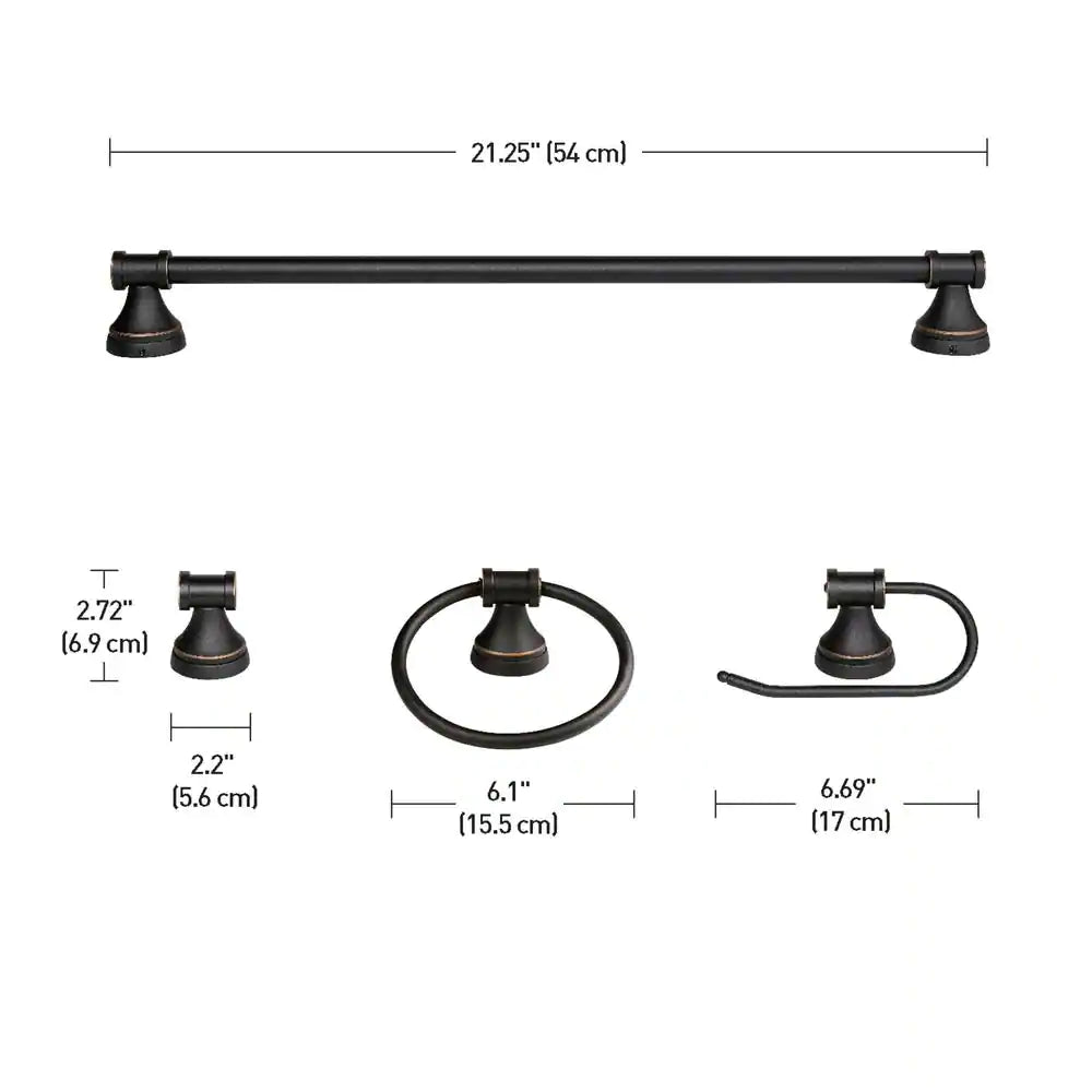 Globe Electric Parker 3-Light Oil Rubbed Bronze 5-Piece All-In-One Bath Light Set