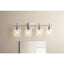 Hampton Bay Pavlen 33 in. 4-Lights Brushed Nickel Vanity Light with Clear Glass Shade