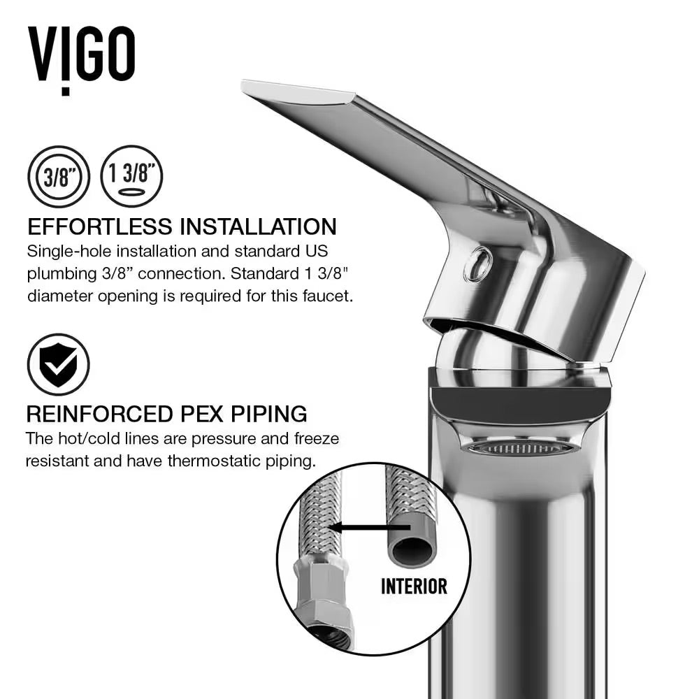VIGO Davidson Single-Handle Single Hole Bathroom Faucet in Chrome