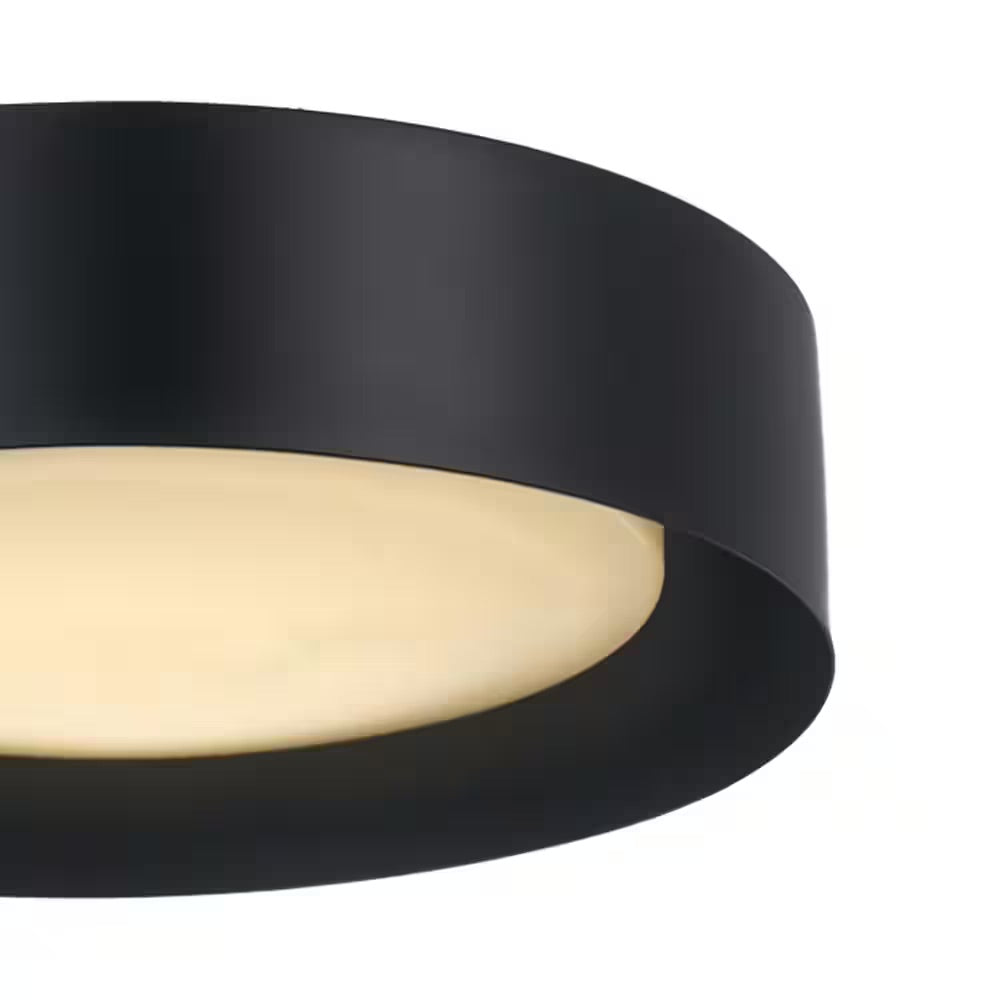 Monteaux Lighting Monteaux 13 in. Black Integrated LED Flush Mount Kitchen Ceiling Light Fixture
